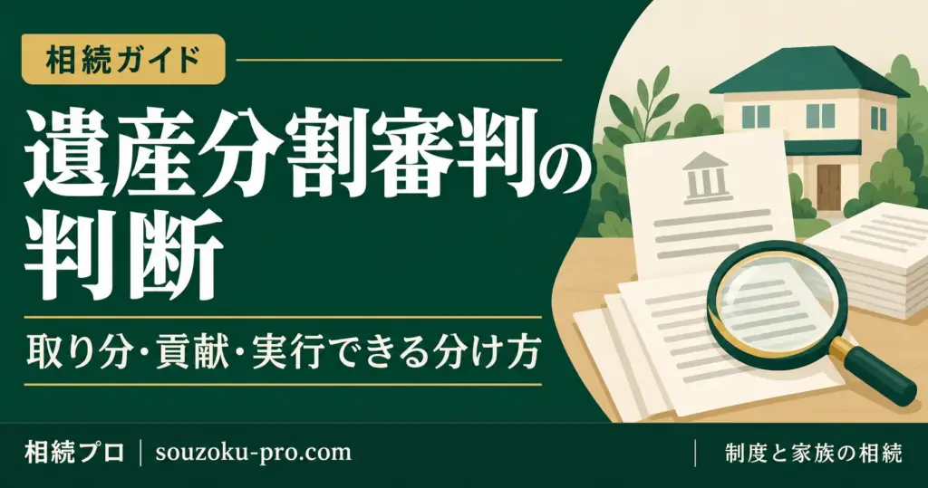 遺産分割審判の判断。取り分・貢献・実行できる分け方