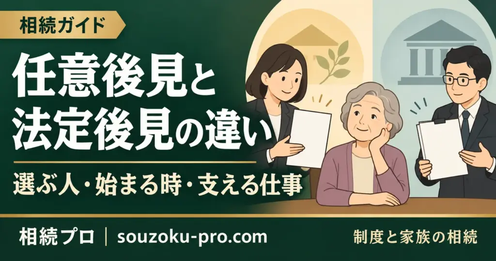 任意後見と法定後見の違い。選ぶ人・始まる時・支える仕事