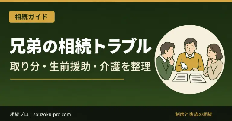 兄弟の相続トラブル。取り分・生前援助・介護を整理