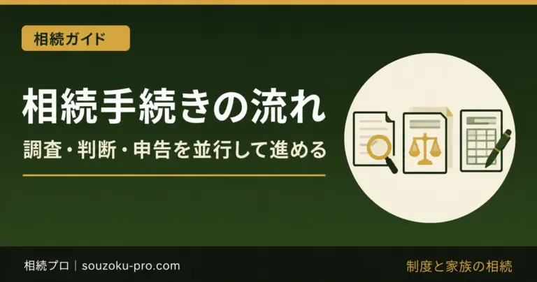 相続手続きの流れ。調査・判断・申告を並行して進める