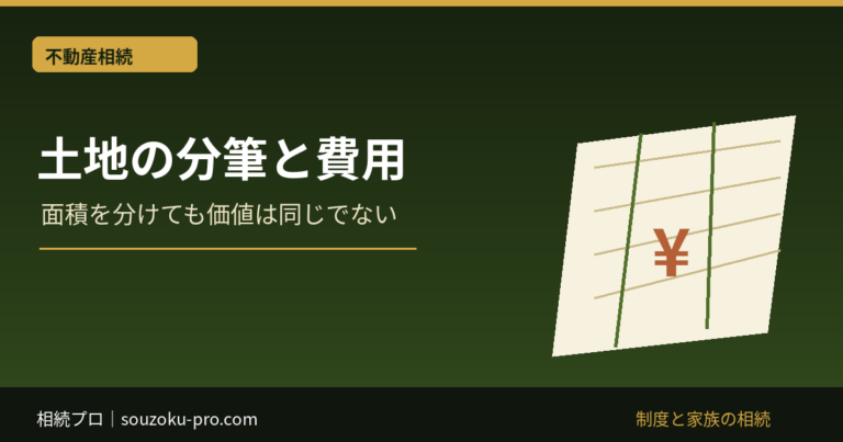 土地の分筆と費用：面積を分けても価値は同じでない