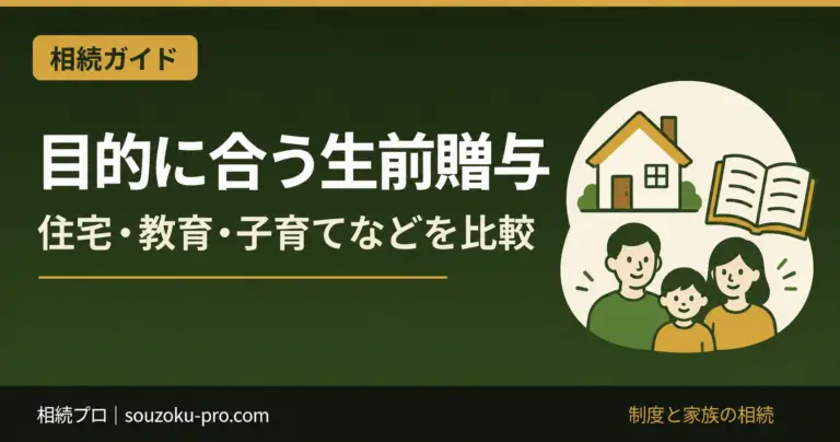 目的に合う生前贈与。住宅・教育・子育てなどを比較