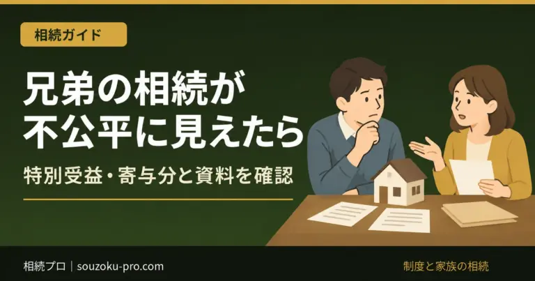 兄弟の相続が不公平に見えたら。特別受益・寄与分と資料を確認