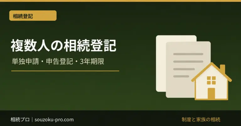 複数人の相続登記。単独申請・申告登記・3年期限