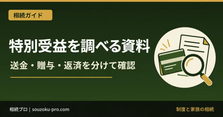特別受益を調べる資料。送金・贈与・返済を分けて確認