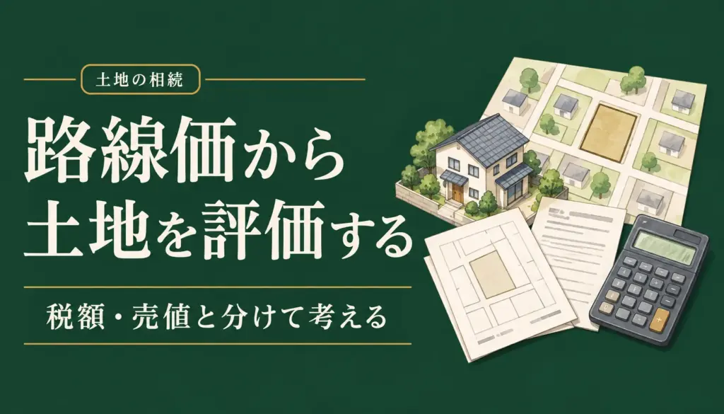 路線価から土地を評価する。税額・売値と分けて考える。
