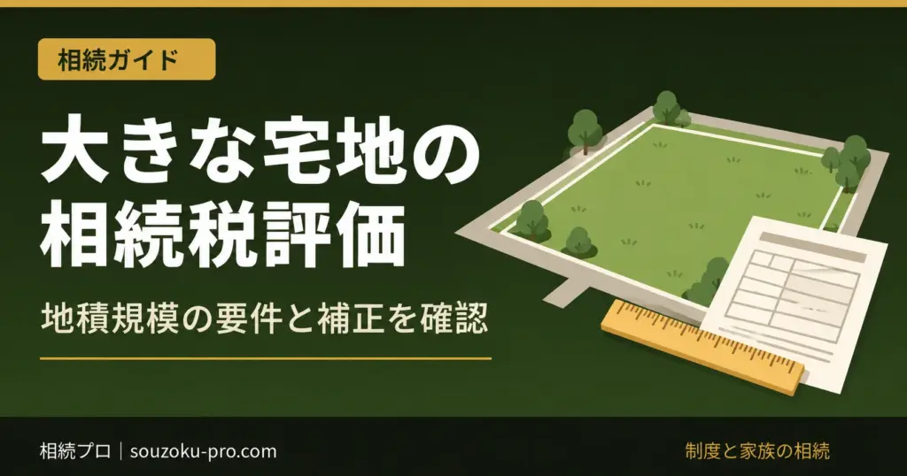 大きな宅地の相続税評価。地積規模の要件と補正を確認
