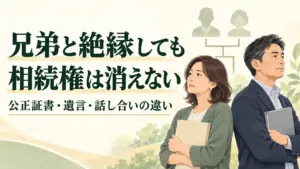 兄弟と絶縁しても相続権は消えない｜公正証書・遺言・協議の扱い