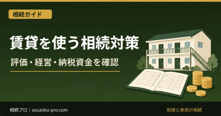 賃貸を使う相続対策。評価・経営・納税資金を確認