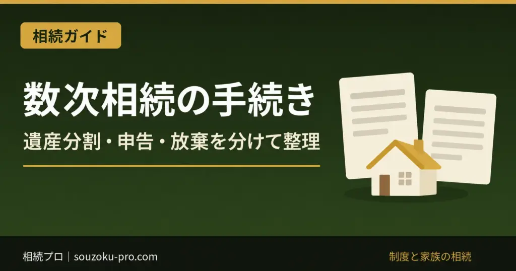 数次相続の手続き。遺産分割・申告・放棄を分けて整理