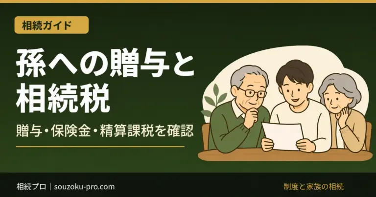 孫への贈与と相続税。贈与・保険金・精算課税を確認