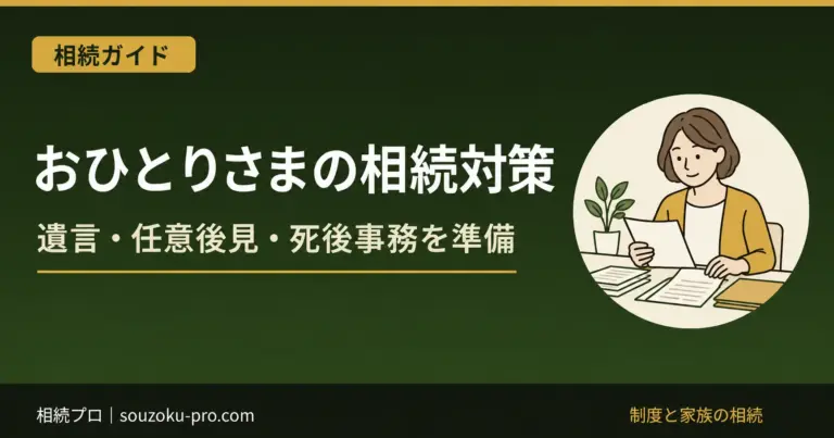 おひとりさまの相続対策。遺言・任意後見・死後事務を準備