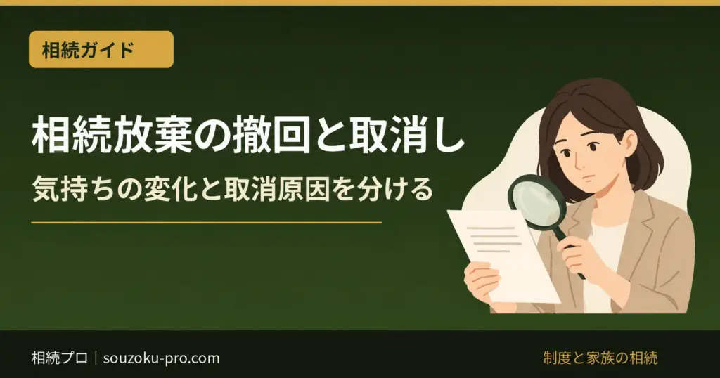 相続放棄の撤回と取消し。気持ちの変化と取消原因を分ける