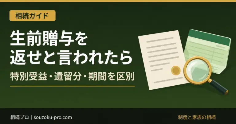 生前贈与を返せと言われたら。特別受益・遺留分・期間を区別