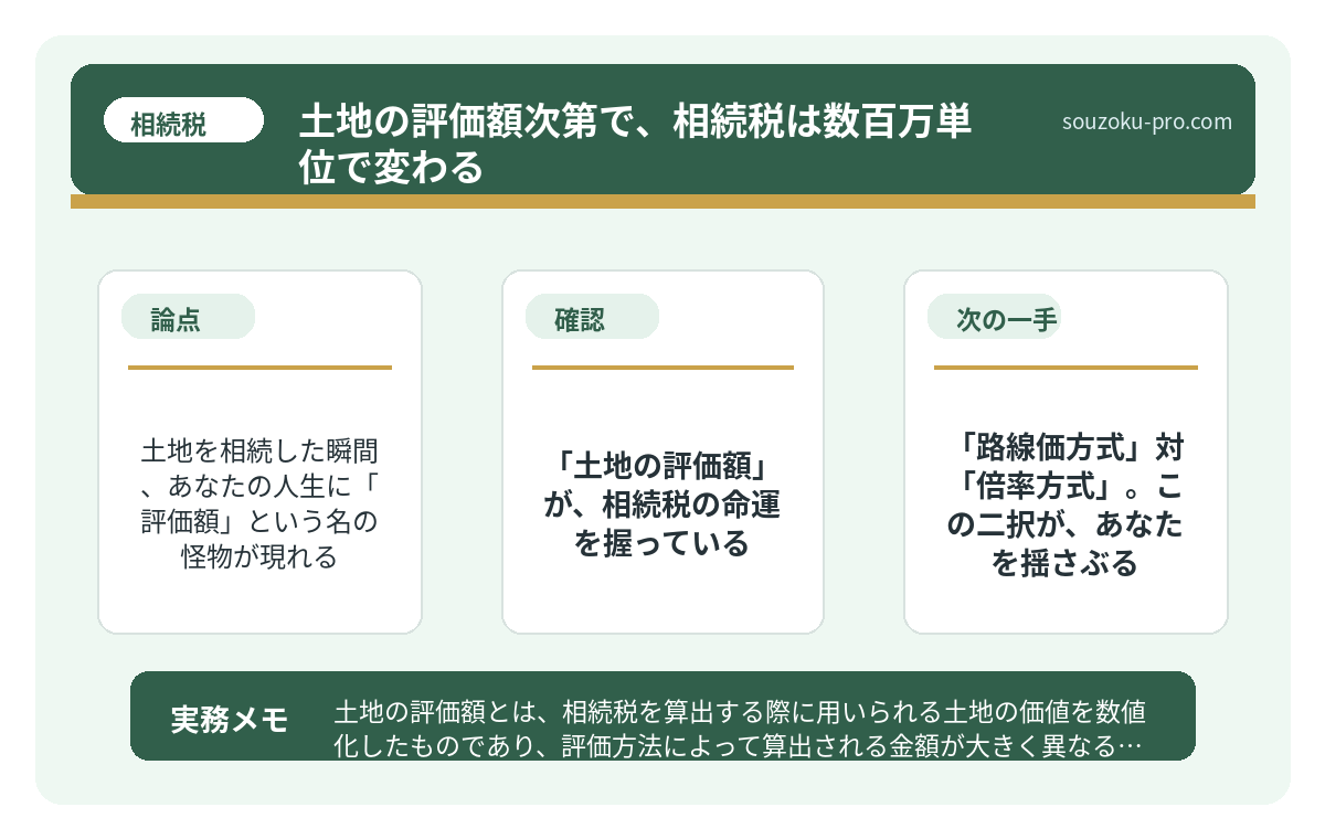 「路線価方式」対「倍率方式」。この二択が、あなたを揺さぶる
