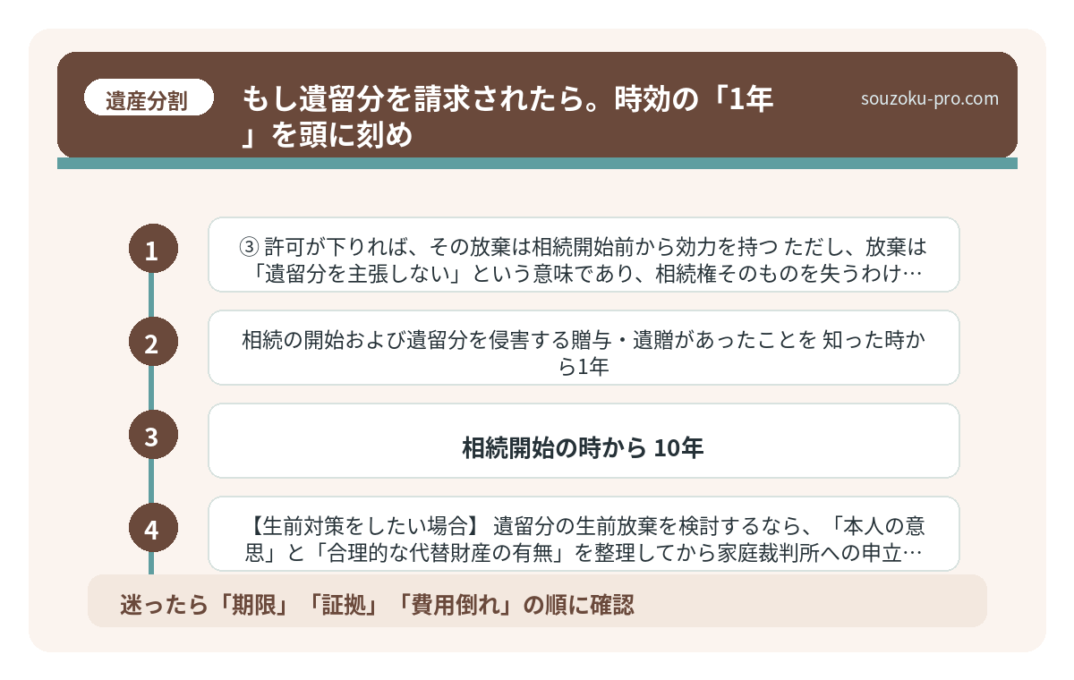 もし遺留分を請求されたら。時効の「1年」を頭に刻め
