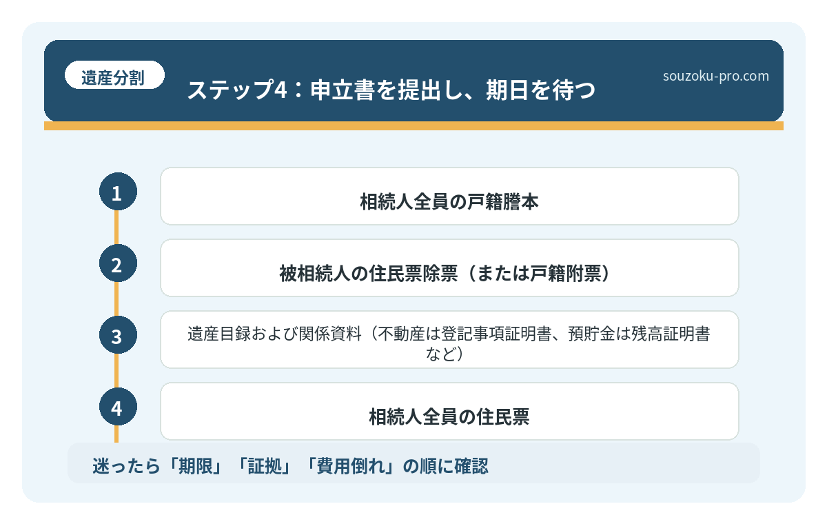 ステップ4：申立書を提出し、期日を待つ