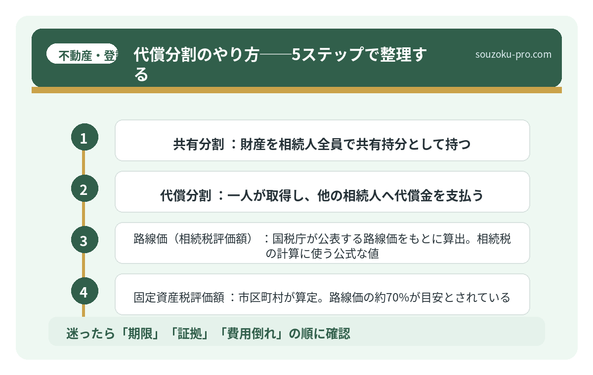 代償分割のやり方──5ステップで整理する