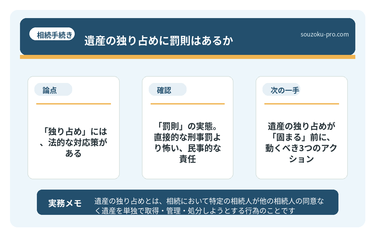 遺産の独り占めが「固まる」前に、動くべき3つのアクション