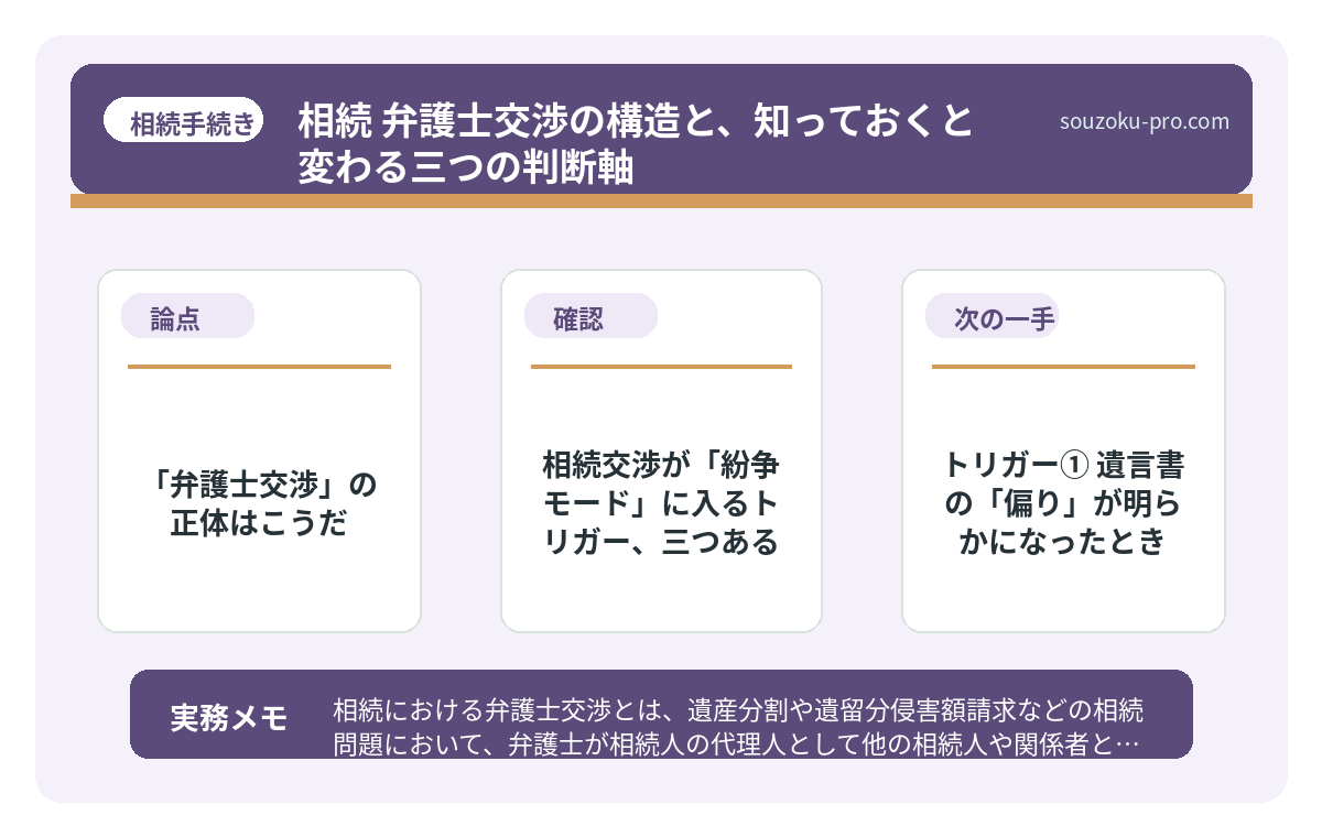 相続交渉が「紛争モード」に入るトリガー、三つある