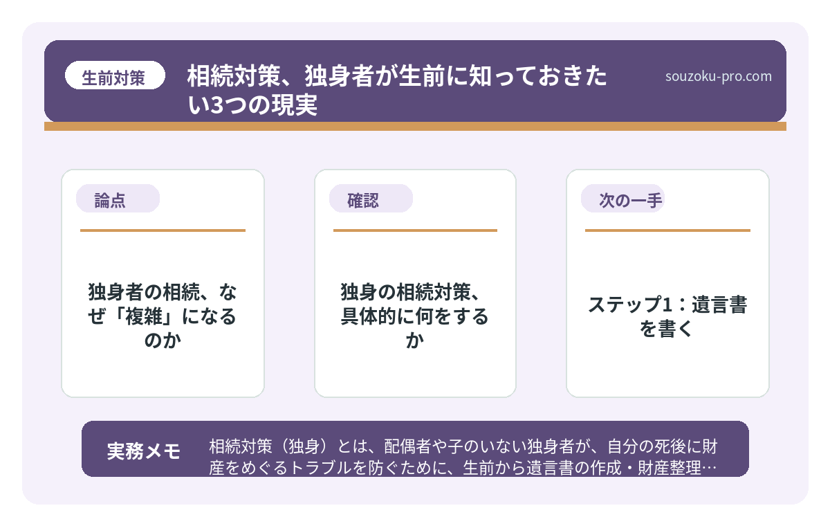 独身者の相続、なぜ「複雑」になるのか