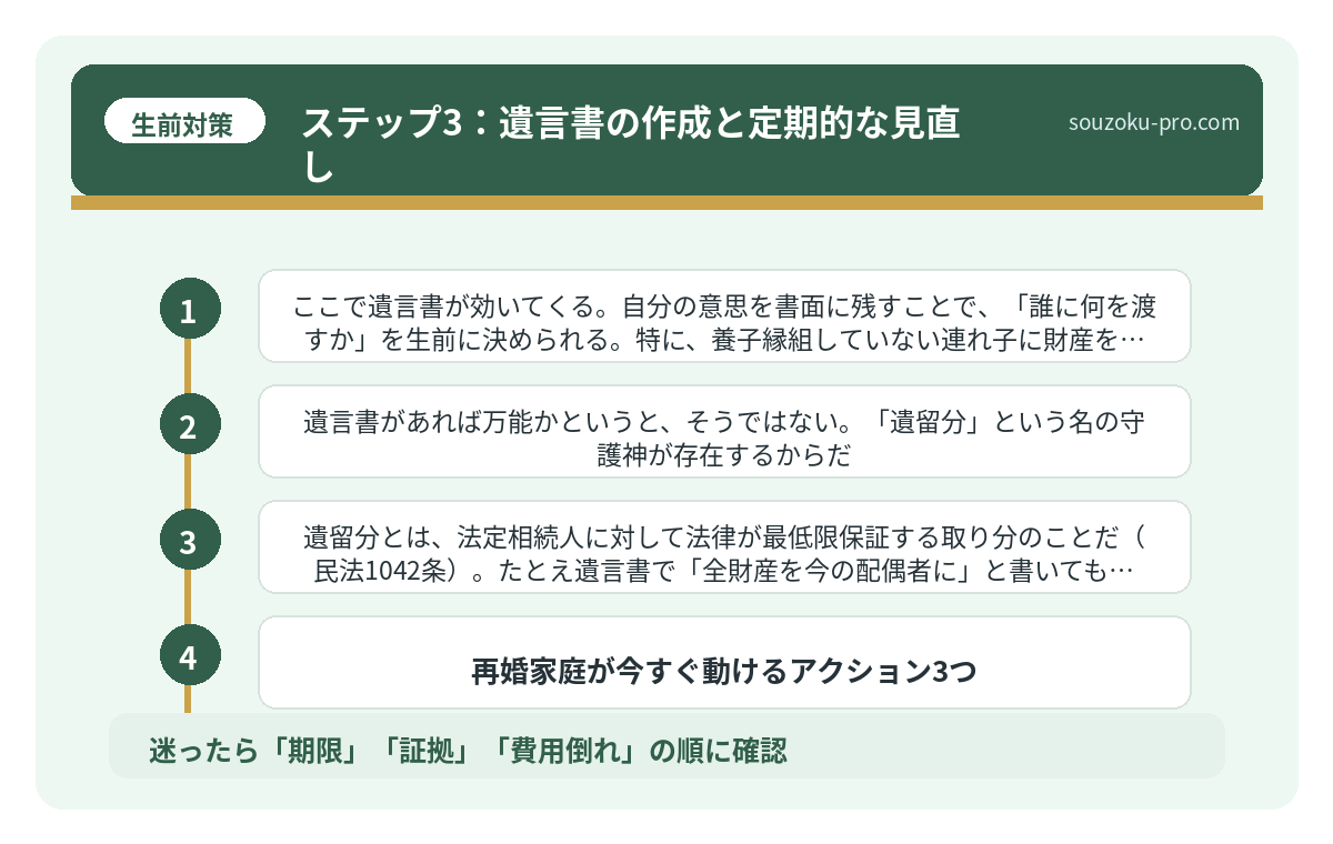 ステップ3:遺言書の作成と定期的な見直し