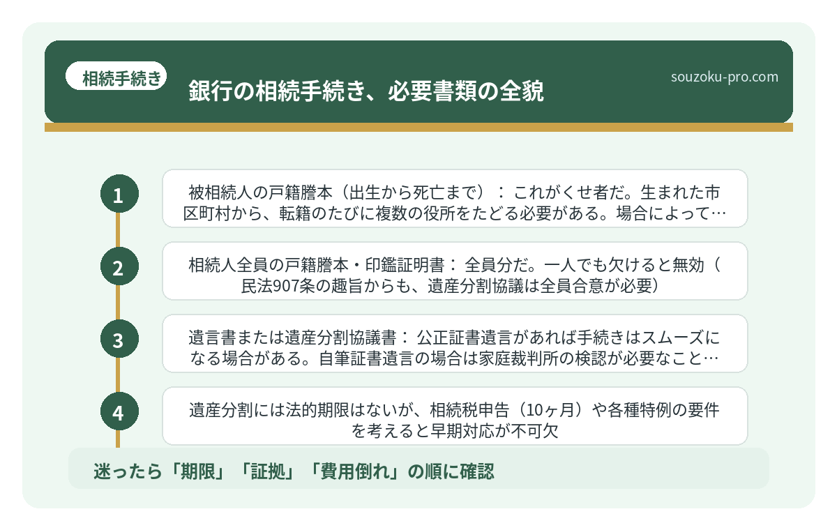 銀行の相続手続き、必要書類の全貌