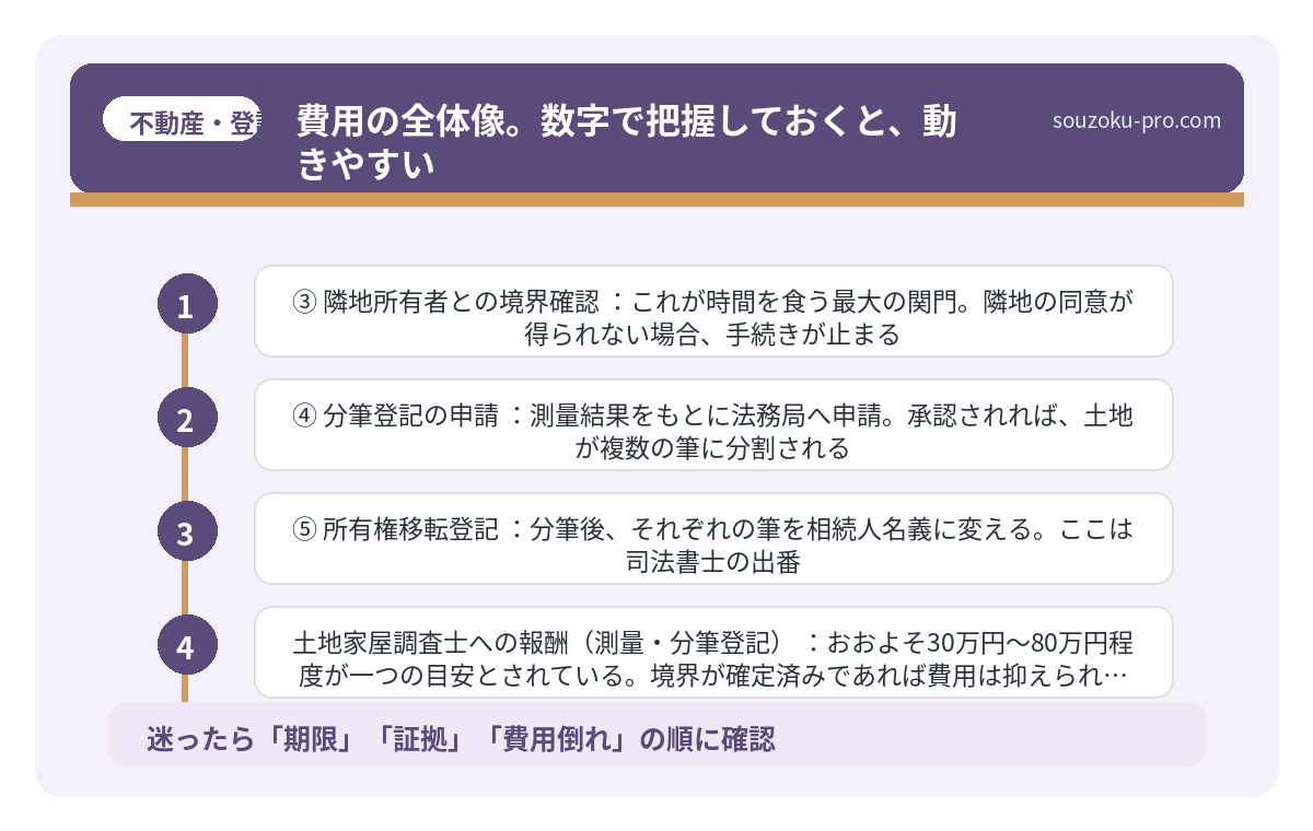費用の全体像。数字で把握しておくと、動きやすい