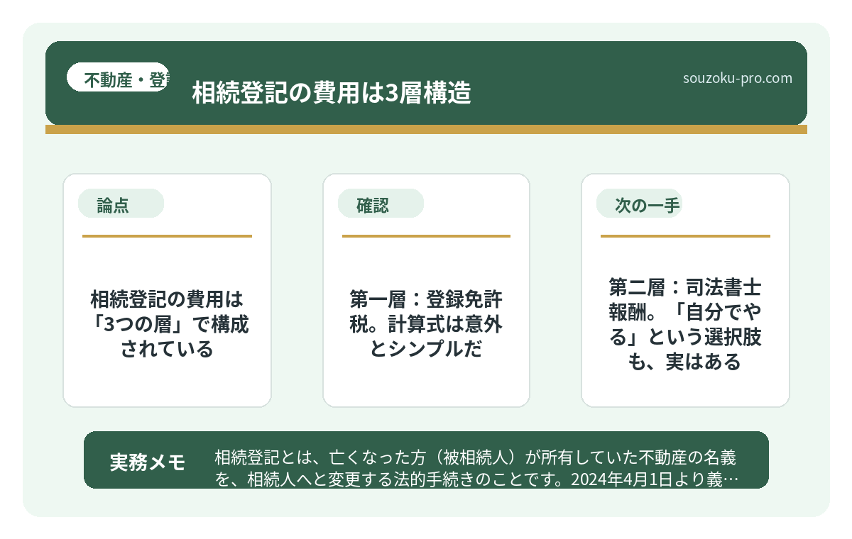 第一層:登録免許税。計算式は意外とシンプルだ