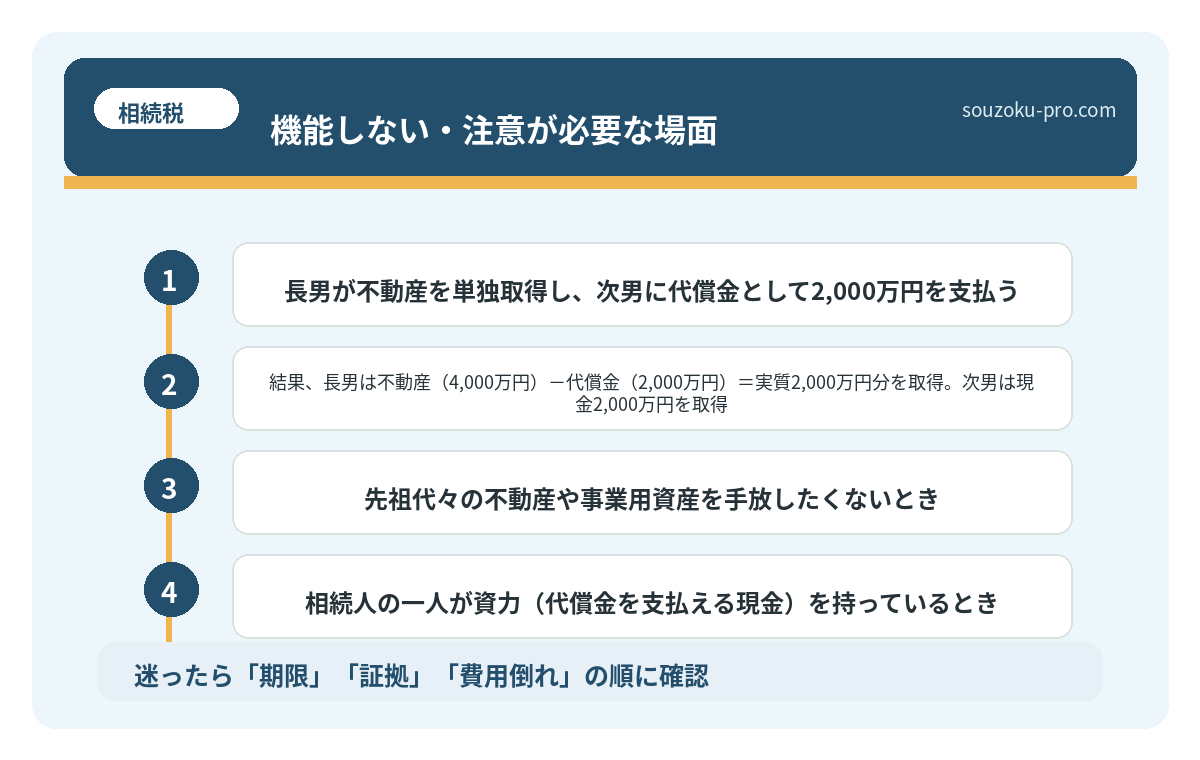 機能しない・注意が必要な場面
