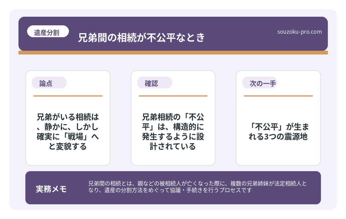 兄弟がいる相続は、静かに、しかし確実に「戦場」へと変貌する