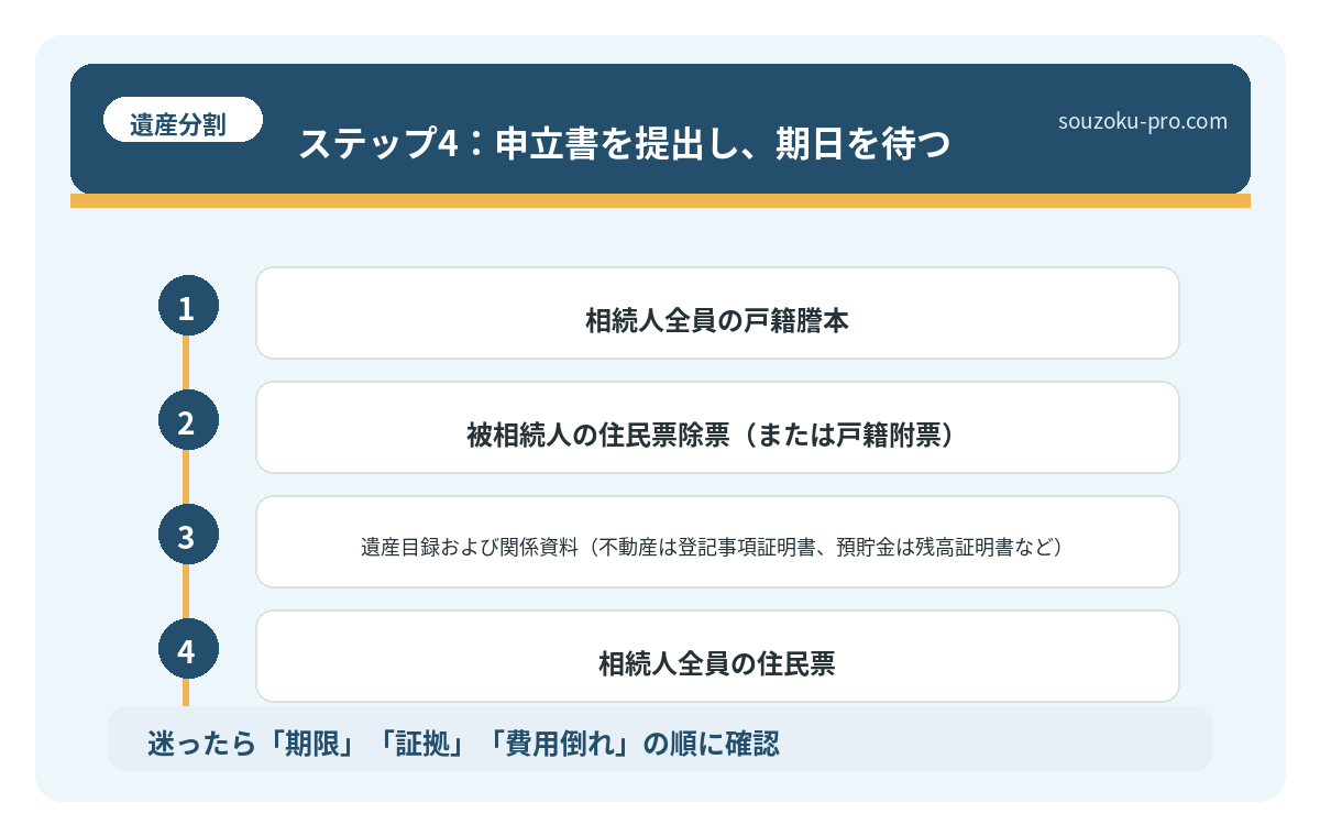 ステップ4:申立書を提出し、期日を待つ
