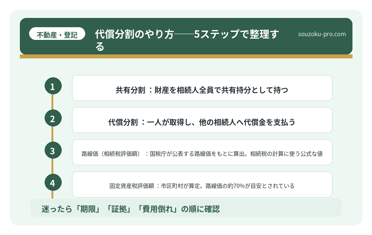 代償分割のやり方──5ステップで整理する