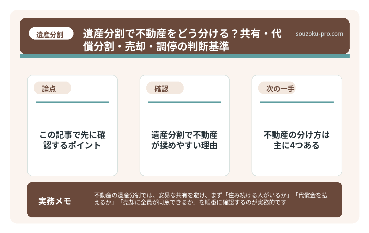 遺産分割で不動産が揉めやすい理由