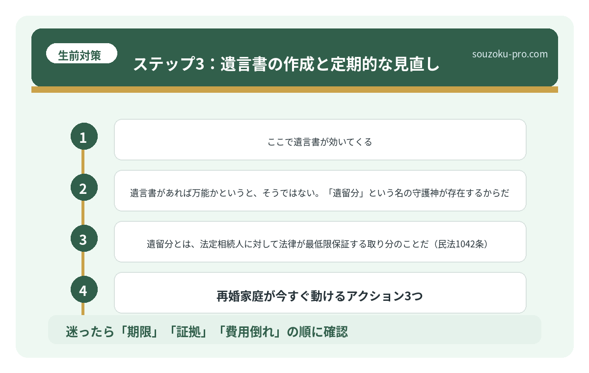 ステップ3:遺言書の作成と定期的な見直し