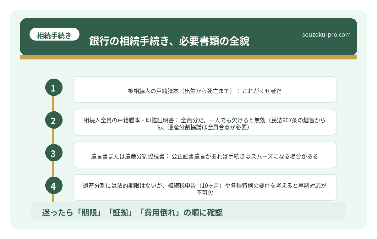 銀行の相続手続き、必要書類の全貌