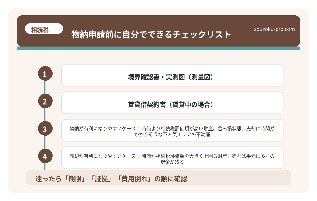 物納申請前に自分でできるチェックリスト