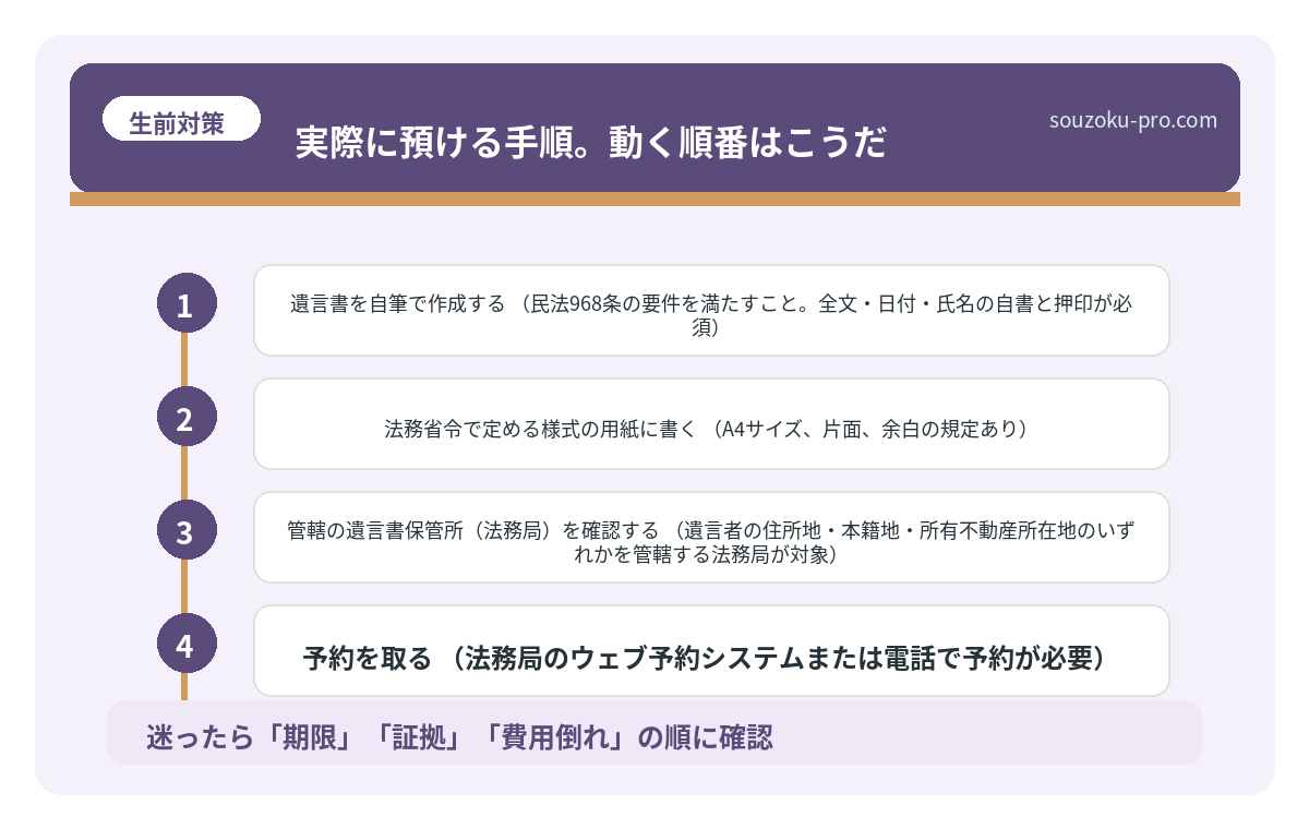 実際に預ける手順。動く順番はこうだ