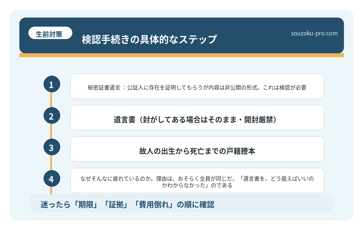 検認手続きの具体的なステップ