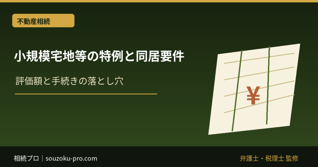 小規模宅地等の特例と同居要件｜配偶者・家なき子・二世帯住宅