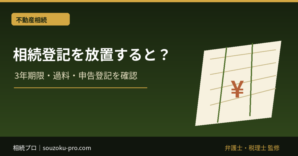 相続登記を放置するとどうなる？3年期限・過料・申告登記
