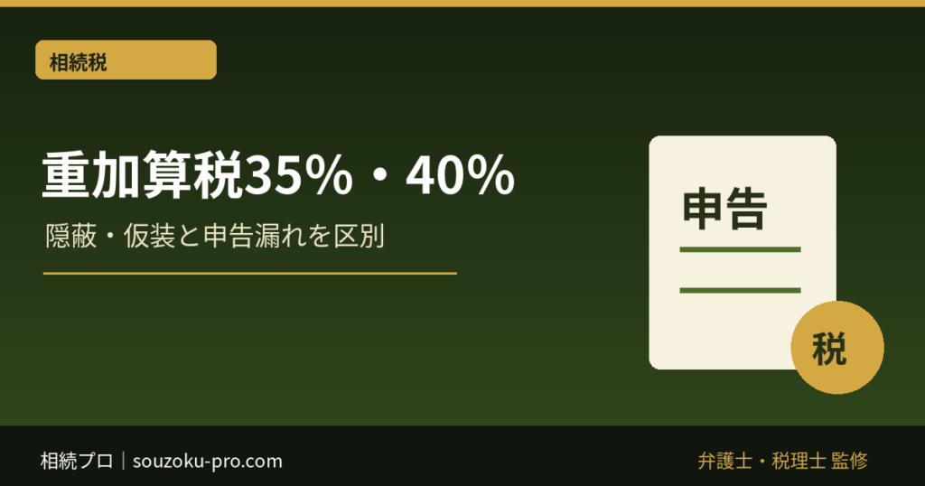 相続税の重加算税とは｜35％・40％の要件と単なる申告漏れとの違い