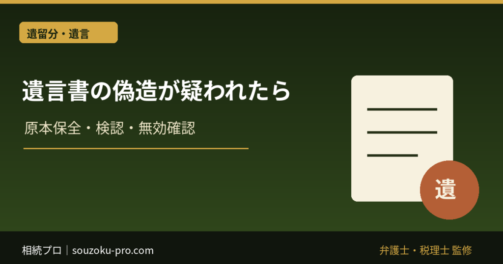 遺言書の偽造が疑われたとき｜証拠保全・検認・無効確認・相続欠格