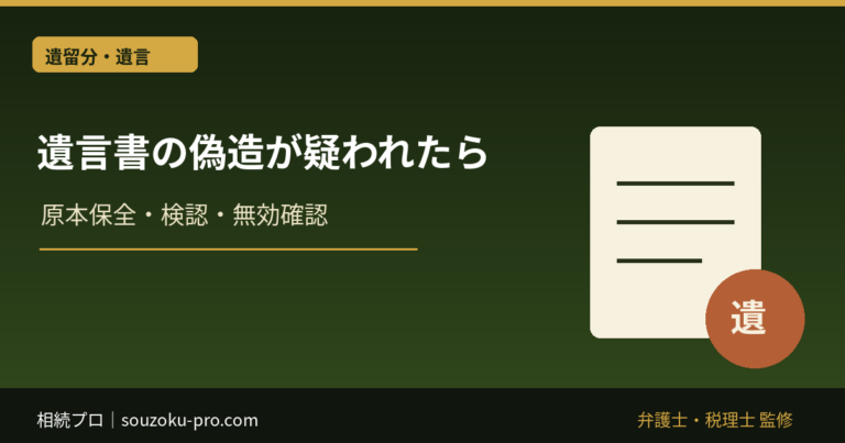 遺言書の偽造が疑われたとき｜証拠保全・検認・無効確認・相続欠格