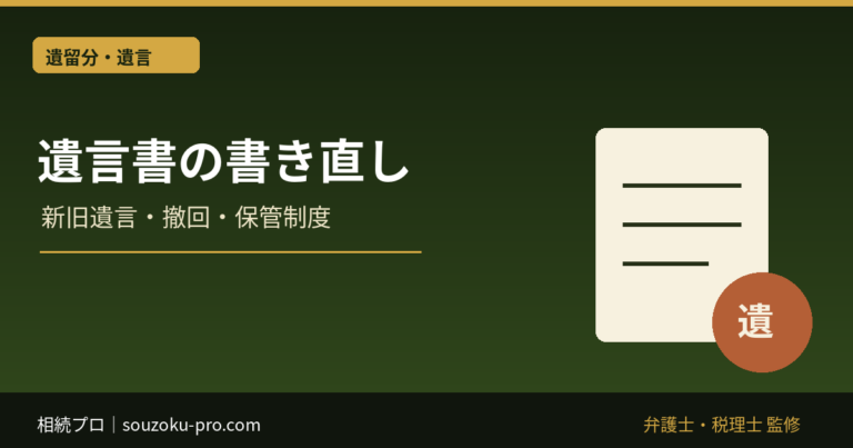 遺言書の書き直し方｜新旧遺言の優先・撤回・保管制度の注意点