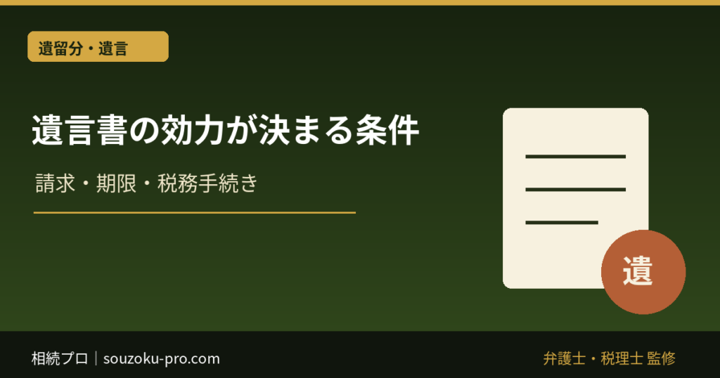 遺言書の効力が決まる条件｜方式・遺言能力・解釈・検認